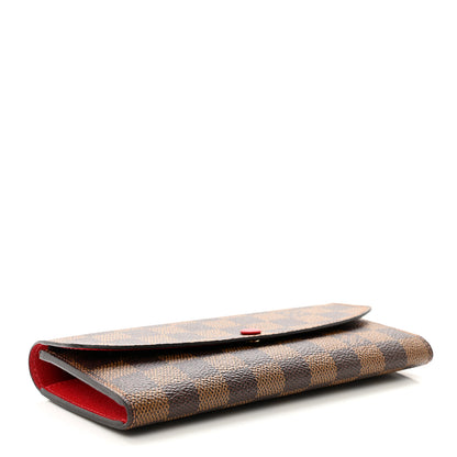Louis Vuitton Damier Ebene Emilie Wallet Red 4 of 7