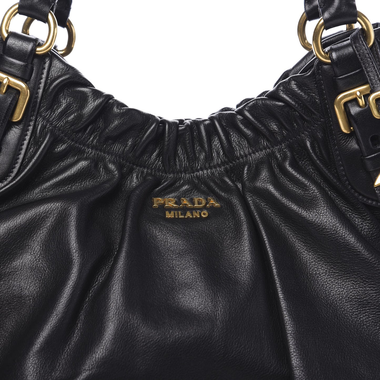 Soft Calfskin Pleated Hobo Black