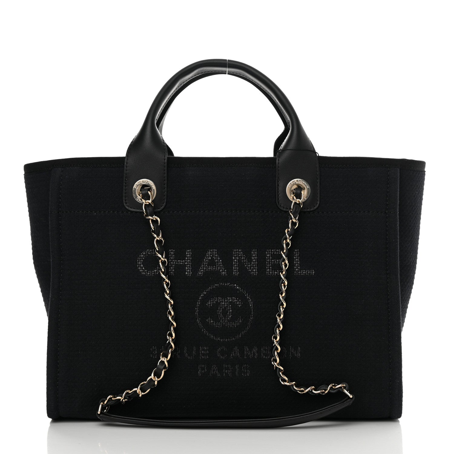 Chanel Mixed Fibers Small Deauville Tote Black 3 of 11