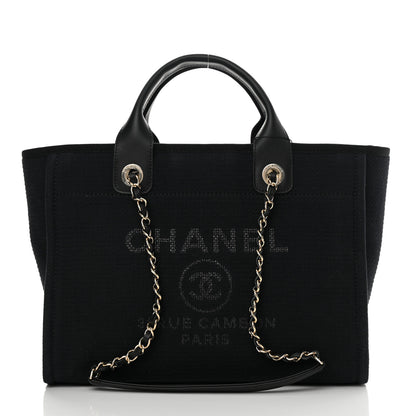 Chanel Mixed Fibers Small Deauville Tote Black 3 of 11
