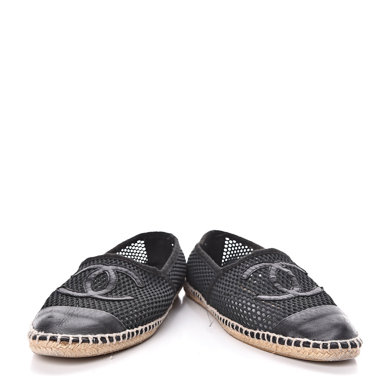 Chanel Mesh Lambskin Espadrilles 40 Black 6 of 14