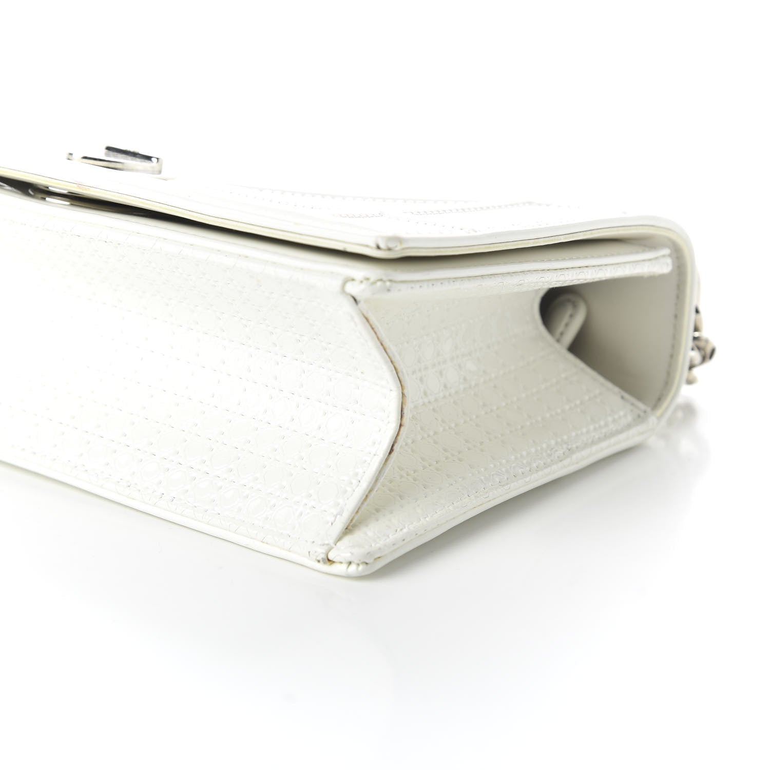 Christian Dior Patent Micro-Cannage Small Diorama Flap Bag White 7 of 9