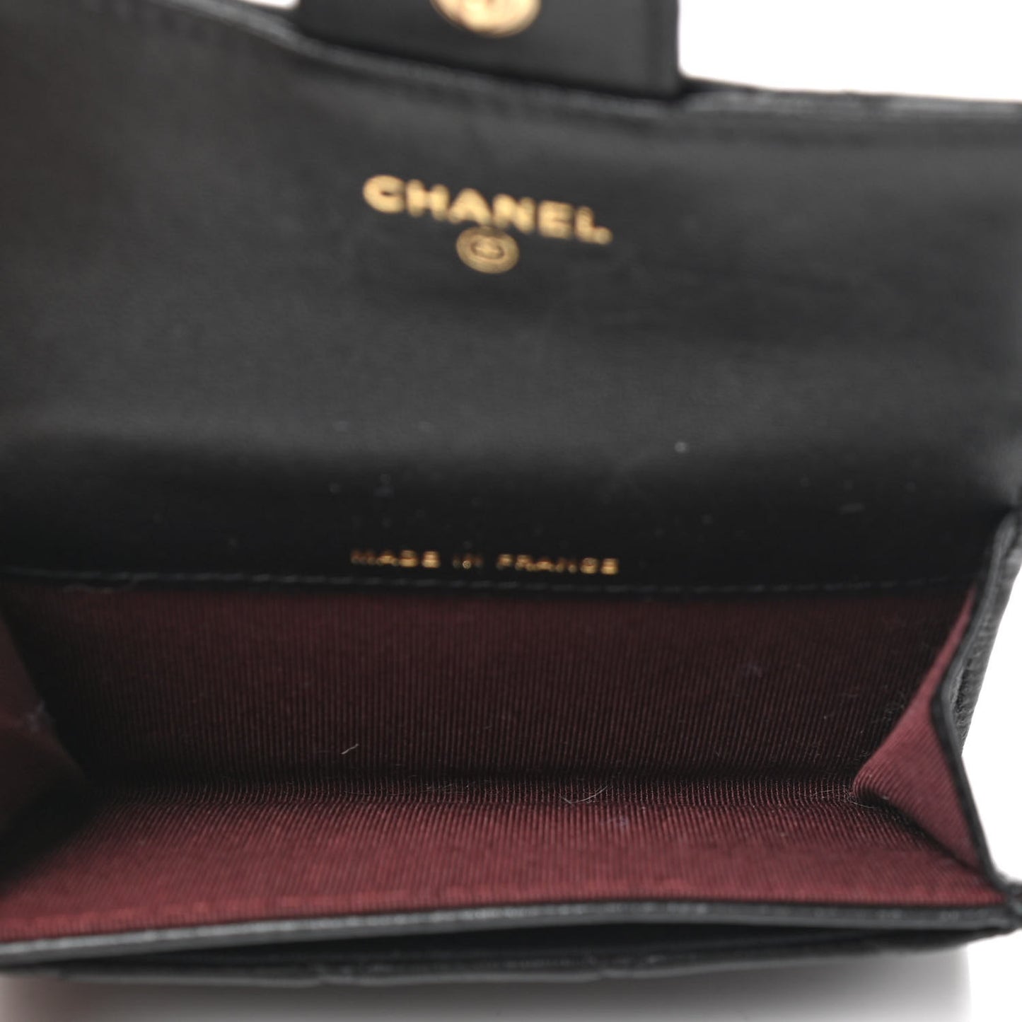 Lambskin Quilted Flap Card Holder Wallet Black