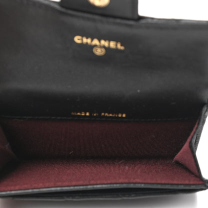 Chanel Lambskin Quilted Flap Card Holder Wallet Black 5 of 8