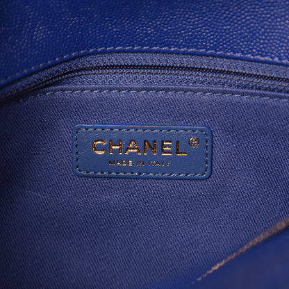Chanel Caviar Chevron Quilted Small Coco Handle Flap Blue 6 of 11