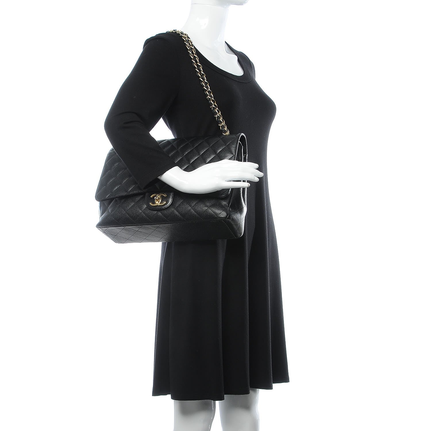 Chanel Caviar Quilted Maxi Double Flap Black 2 of 18
