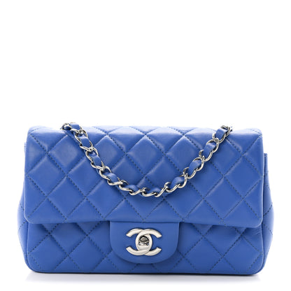 Chanel Lambskin Quilted Mini Rectangular Flap Blue 1 of 10