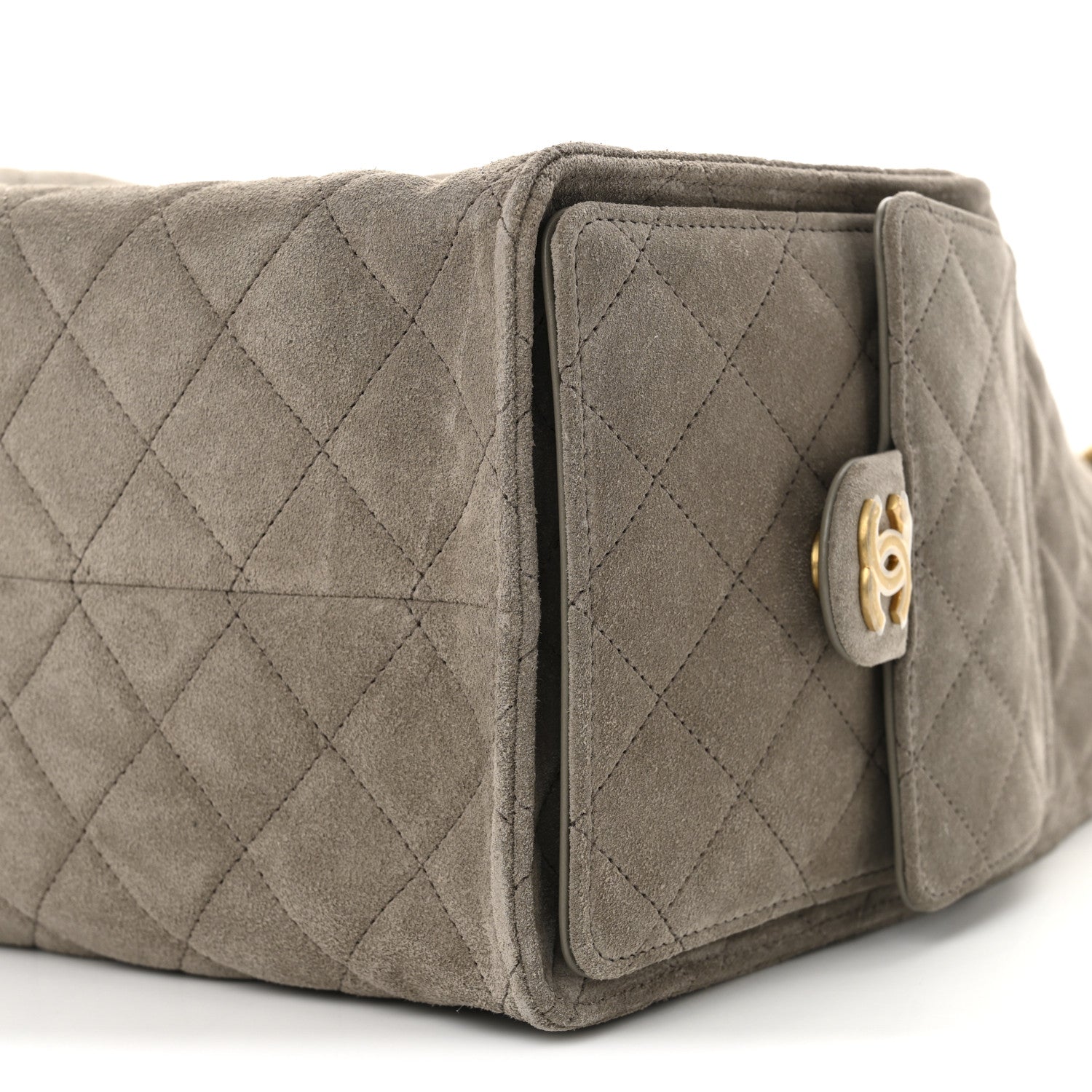 Chanel Suede Quilted Medium Chanel 25 Handbag Dark Grey 10 of 11