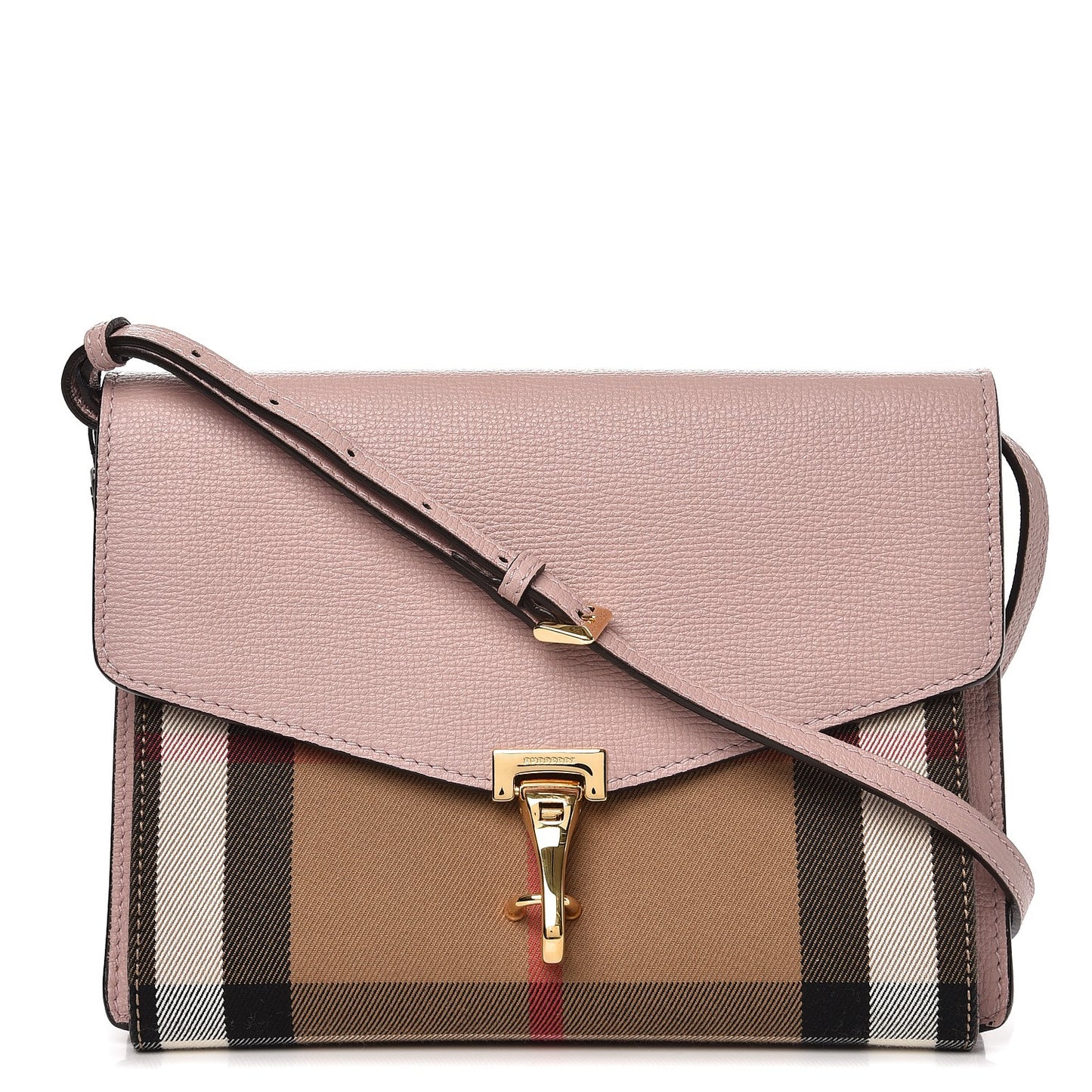 Derby Calfskin House Check Small Macken Crossbody Bag Pale Orchid