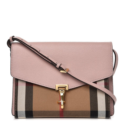 Burberry Derby Calfskin House Check Small Macken Crossbody Bag Pale Orchid 1 of 8