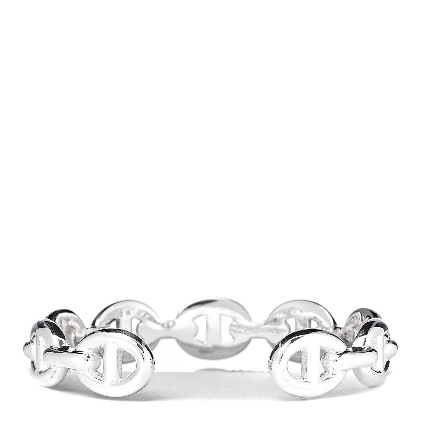 Sterling Silver MM Chaine d'Ancre Enchainee Cuff Bracelet SH