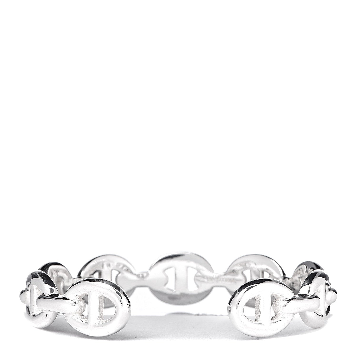 Hermes Sterling Silver MM Chaine d'Ancre Enchainee Cuff Bracelet SH 3 of 5