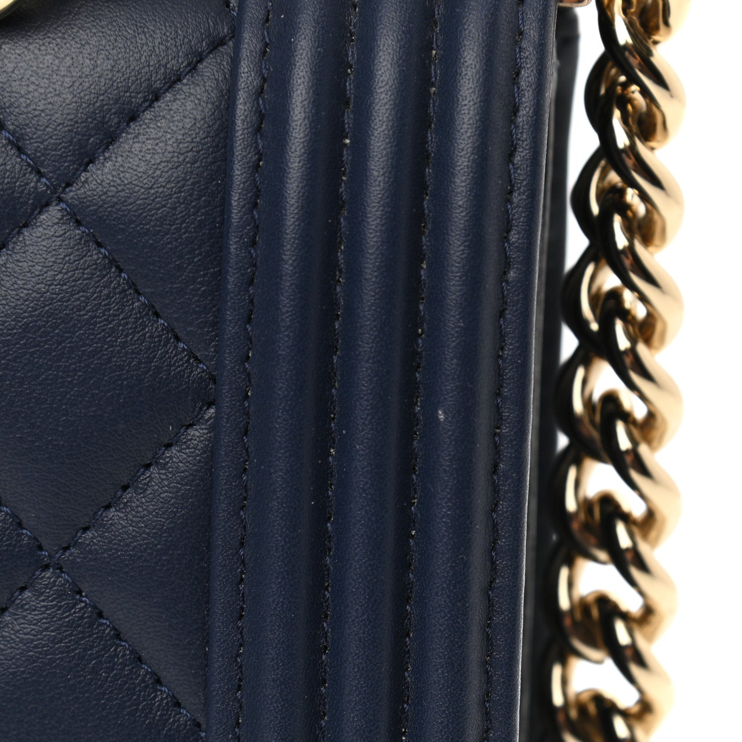 Chanel Calfskin Quilted North South Boy Flap Navy 10 of 10
