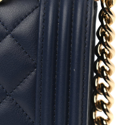 Chanel Calfskin Quilted North South Boy Flap Navy 10 of 10