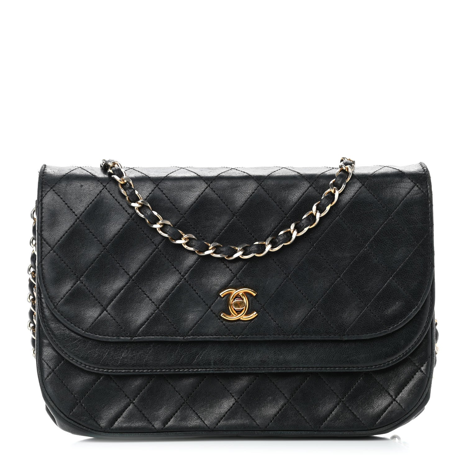 Chanel Lambskin Quilted Medium Double Flap Black 1 of 18