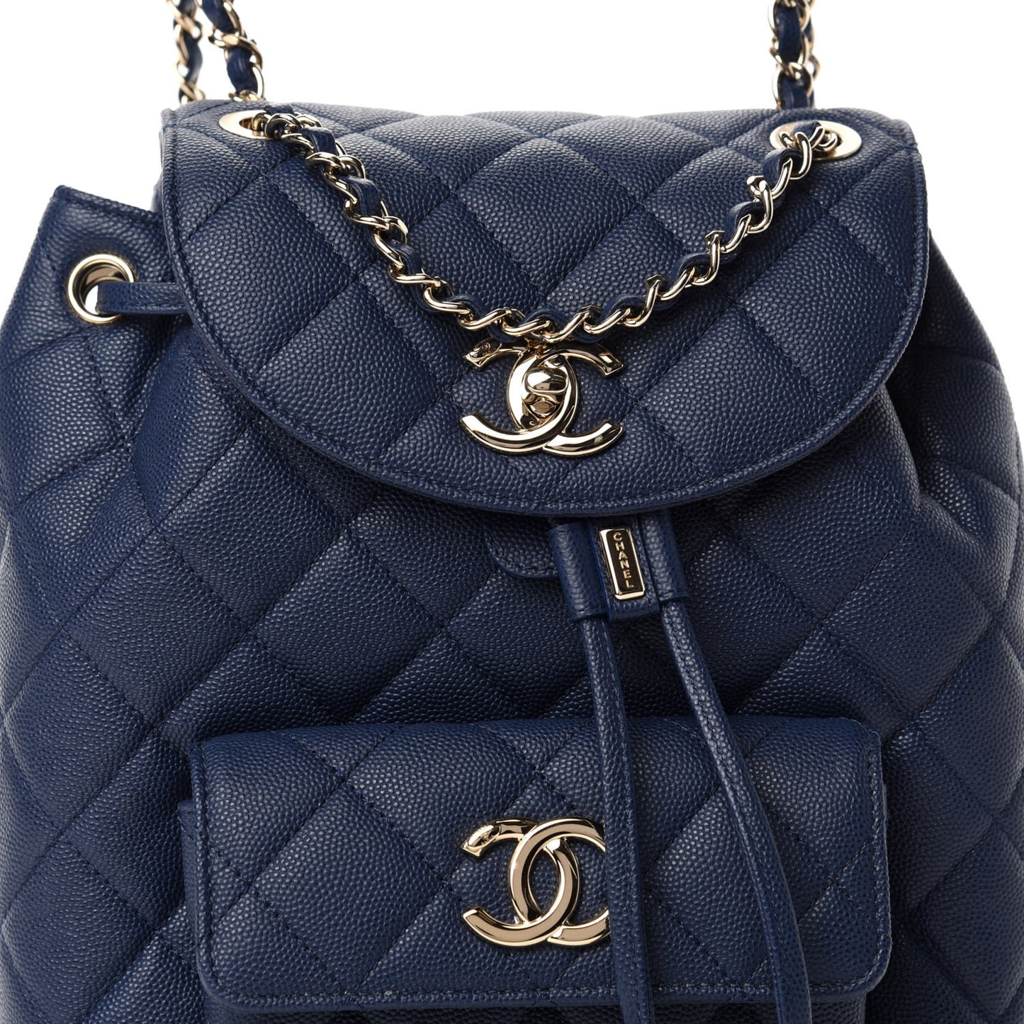 Caviar Quilted Backpack Bag Navy