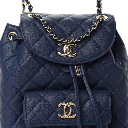 Chanel Caviar Quilted Backpack Bag Navy 9 of 10