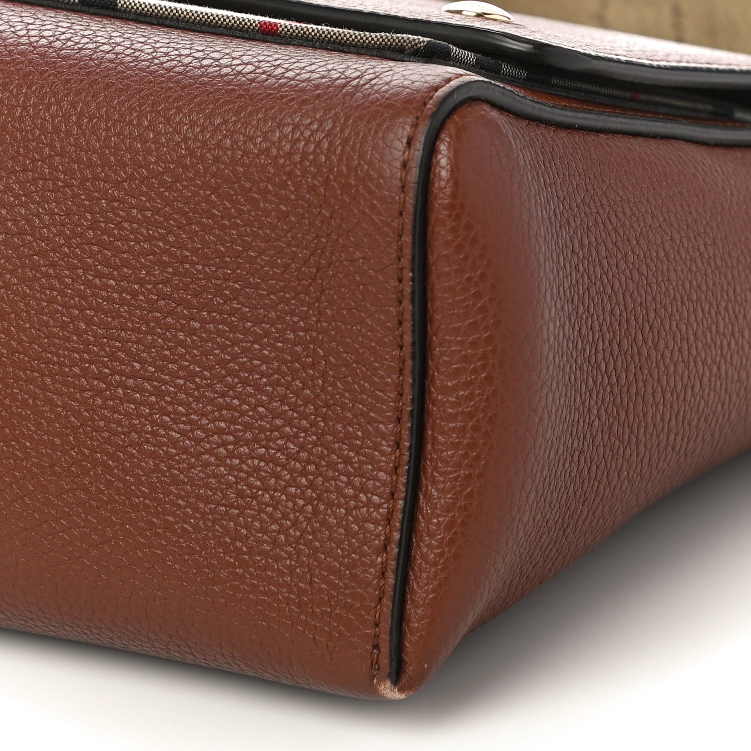 Burberry Calfskin Vintage Check Note Crossbody Bag Tan 8 of 8