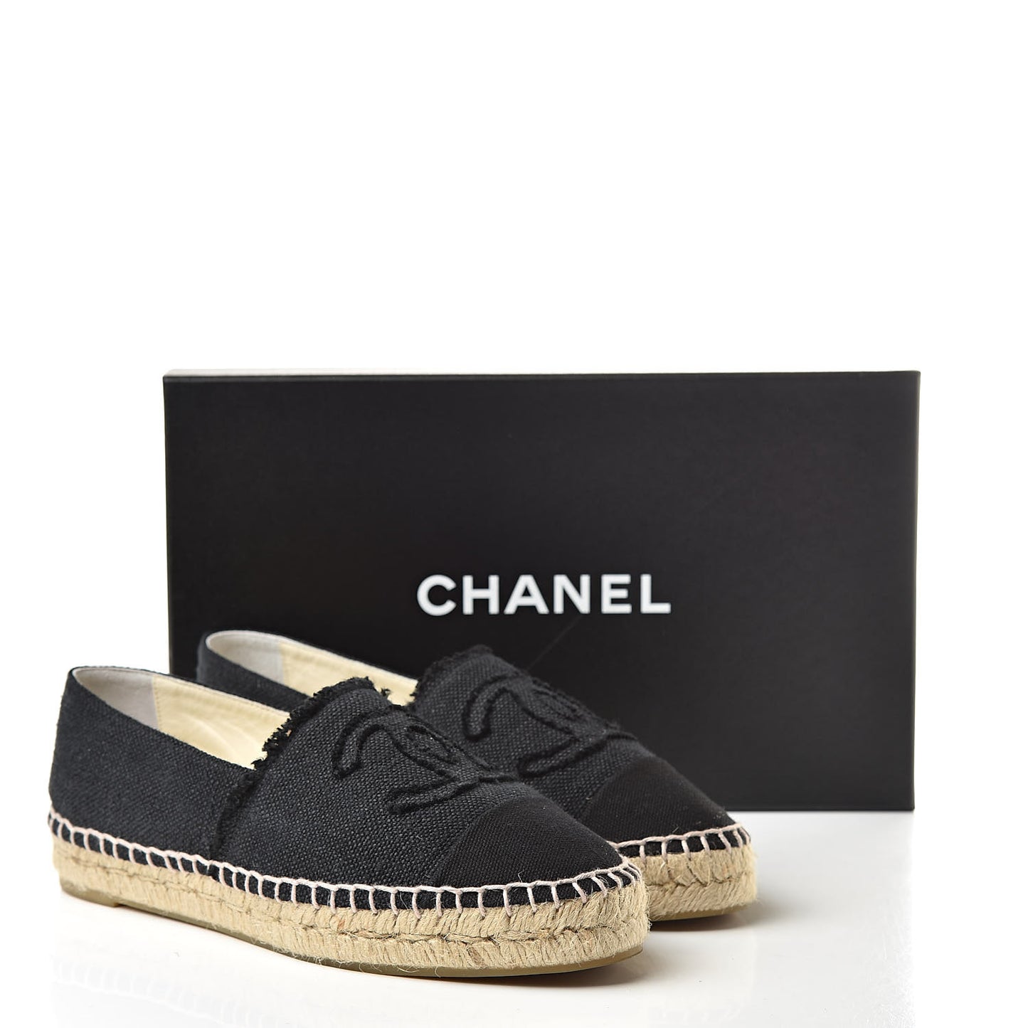 Linen CC Espadrilles 37 Black