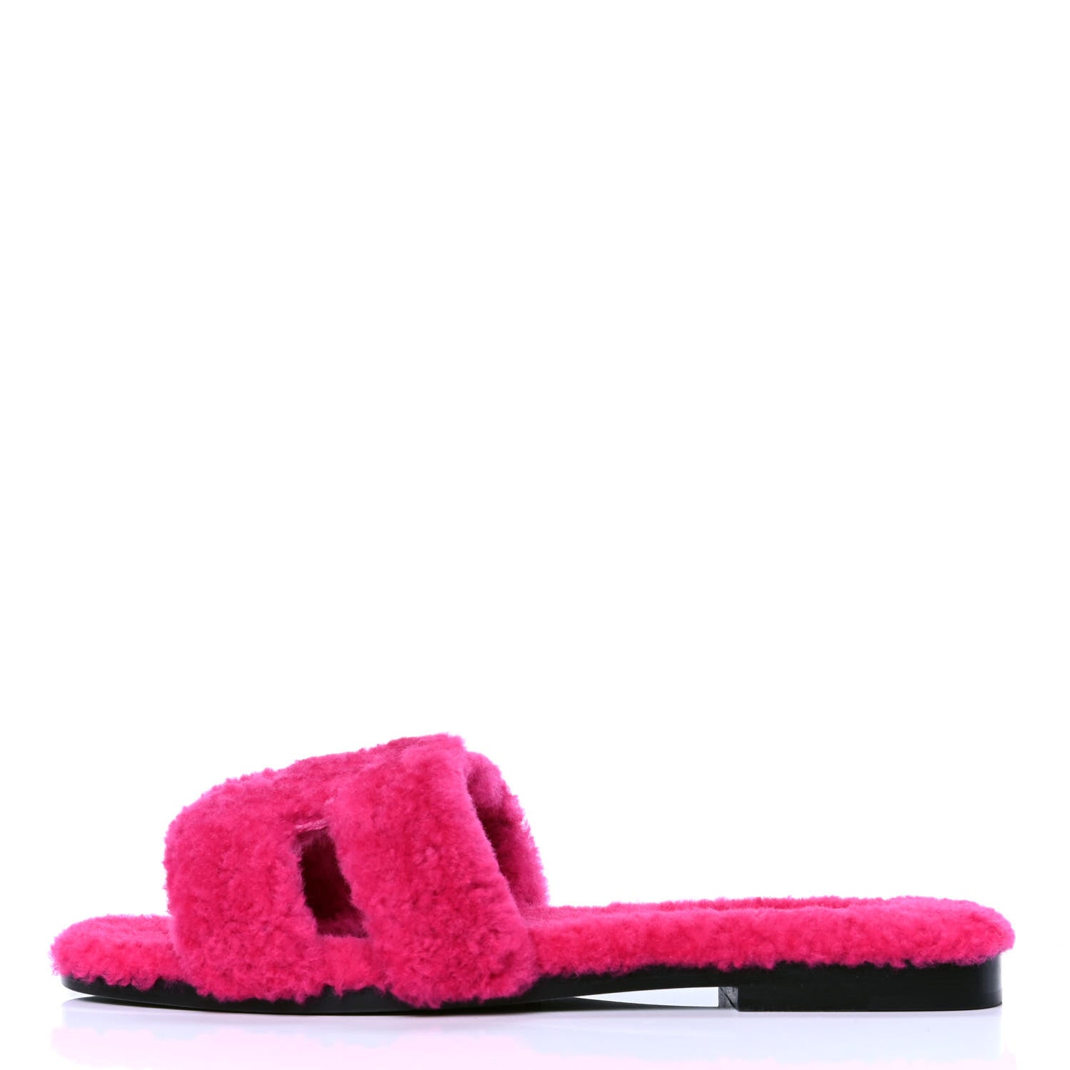 Hermes Woolskin Oran Sandals 37 Rose Fuchsia 1 of 4