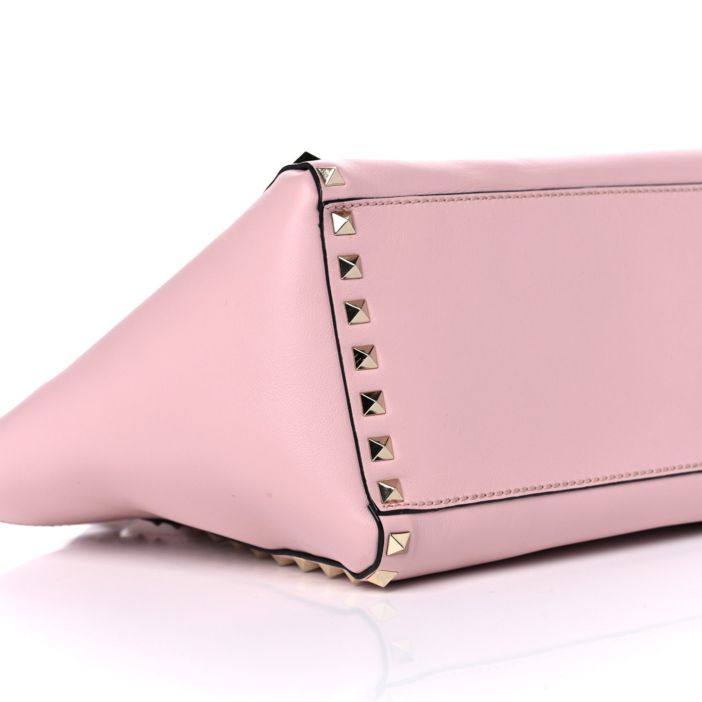 Vitello Small Rockstud Double Handle Tote Water Rose