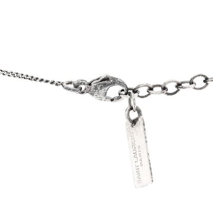 Saint Laurent Metal Heart Necklace Silver 4 of 4