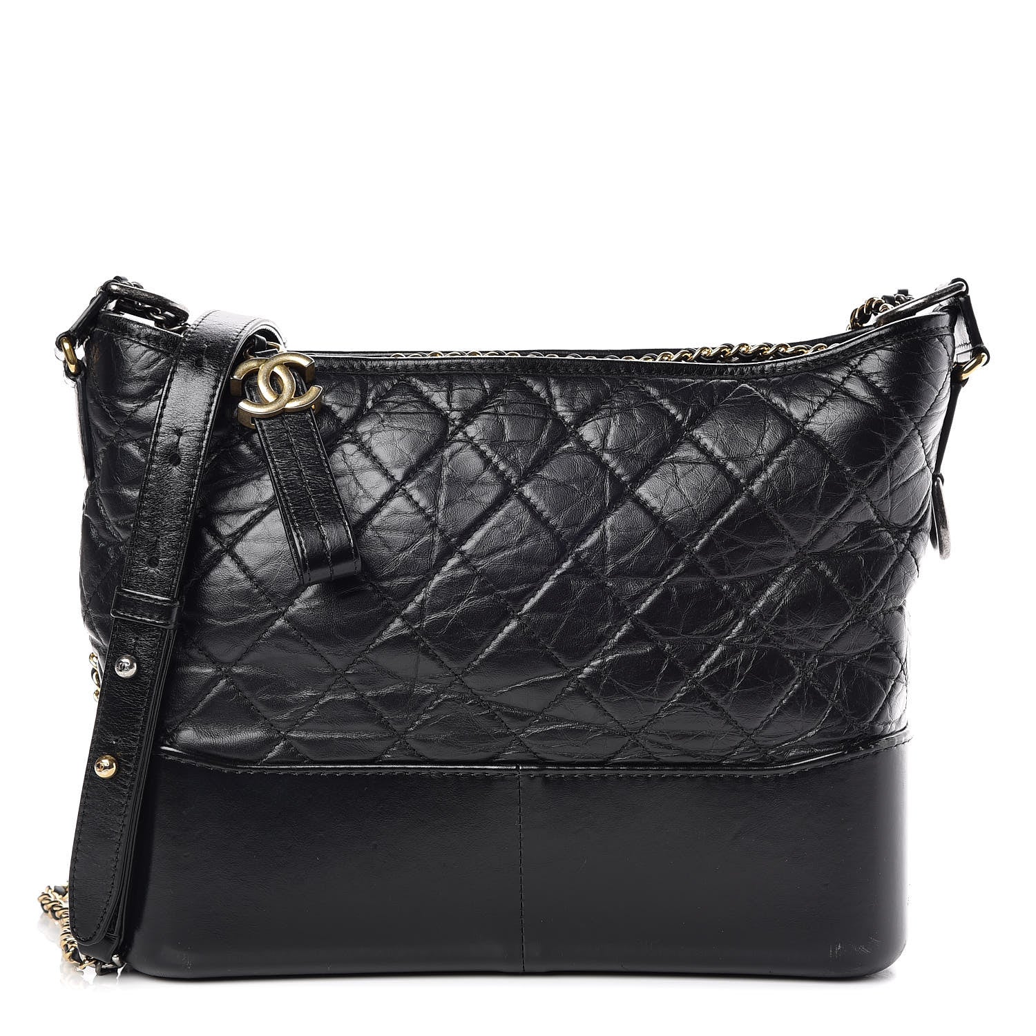 Chanel Aged Calfskin Quilted Medium Gabrielle Hobo Black 1 of 14