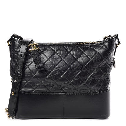 Chanel Aged Calfskin Quilted Medium Gabrielle Hobo Black 1 of 14