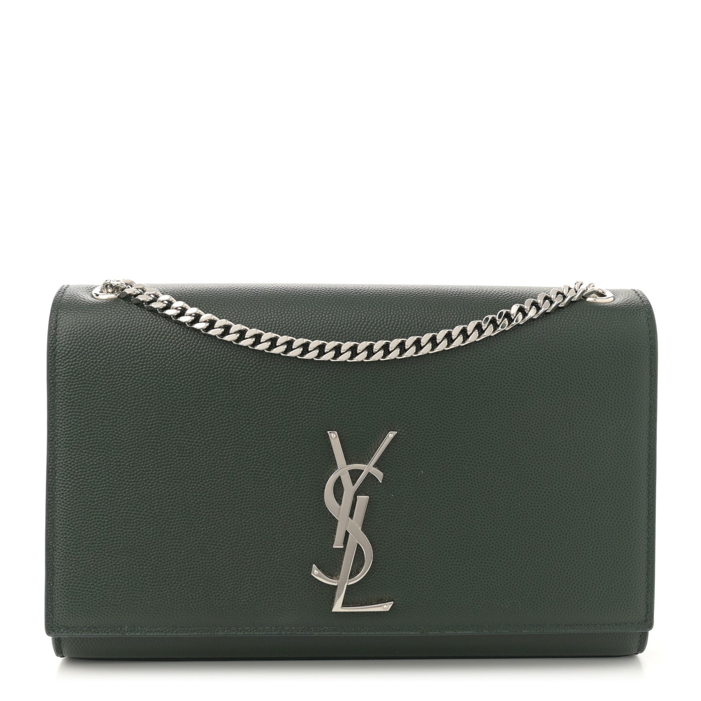 Grain De Poudre Medium Classic Monogram Kate Satchel Vert Fonce