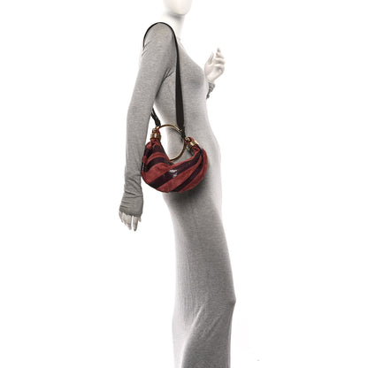 Chloe Suede Snakeskin Small Bracelet Hobo Bag Crafty Brown 2 of 9