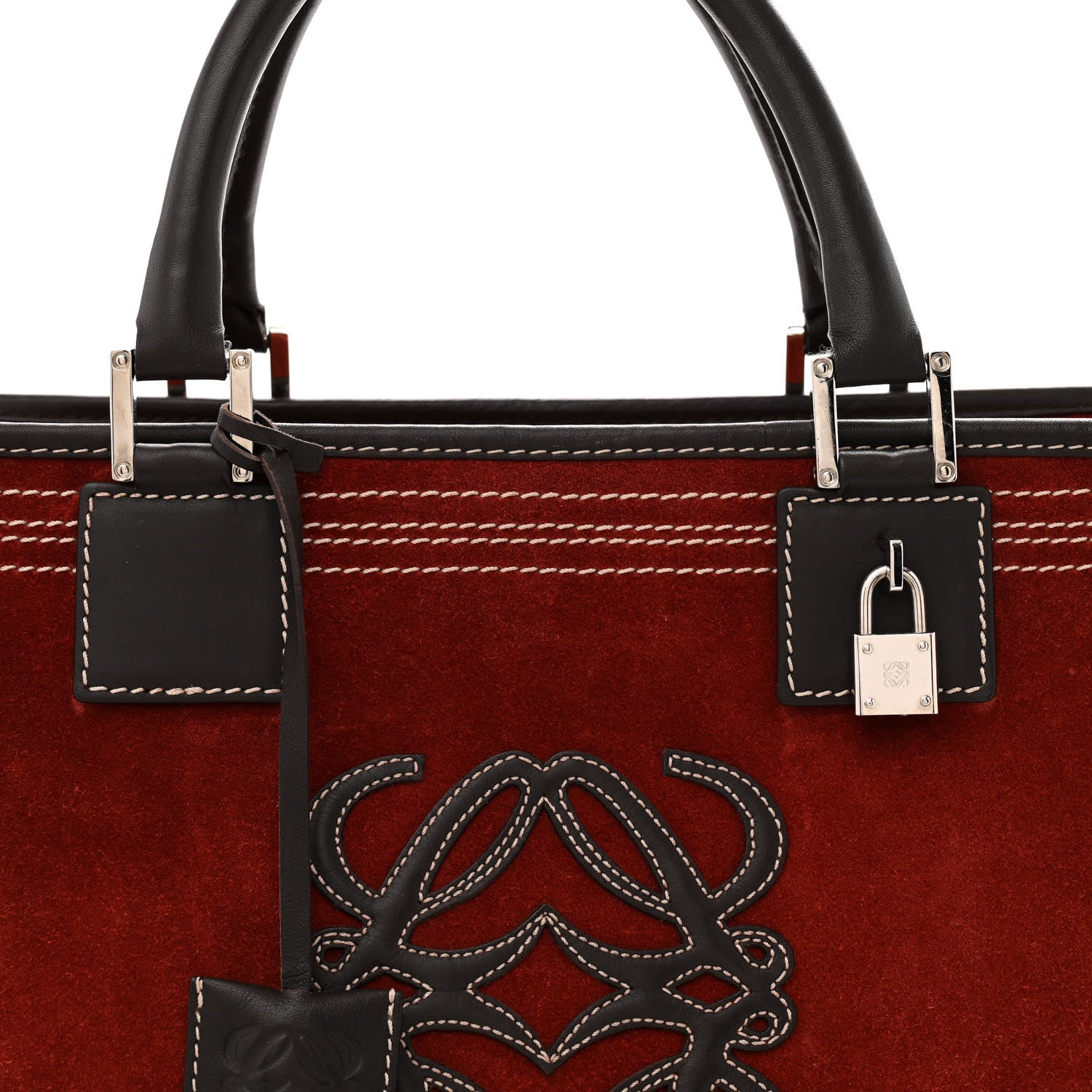 Loewe Suede Amazona 36 Burgundy 8 of 13