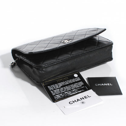 Chanel Lambskin Quilted Wallet On Chain WOC Black 4 of 8