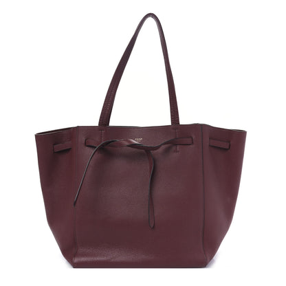 Celine Soft Grained Calfskin Small Belt Cabas Phantom Burgundy 1 of 10