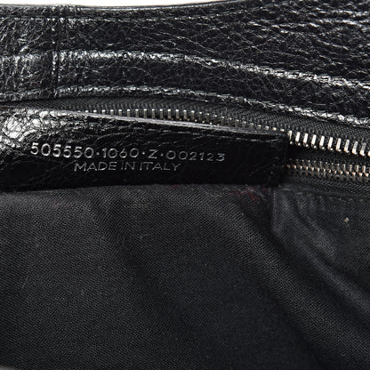 Balenciaga Agneau Classic Silver Hardware City Logo Strap Black White 6 of 12