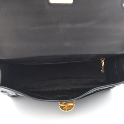 Miu Miu Goatskin Madras Click Top Handle Petrolio Black 5 of 11
