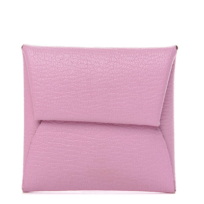 Hermes Chevre Mysore Bastia Coin Purse Mauve Sylvestre 1 of 7