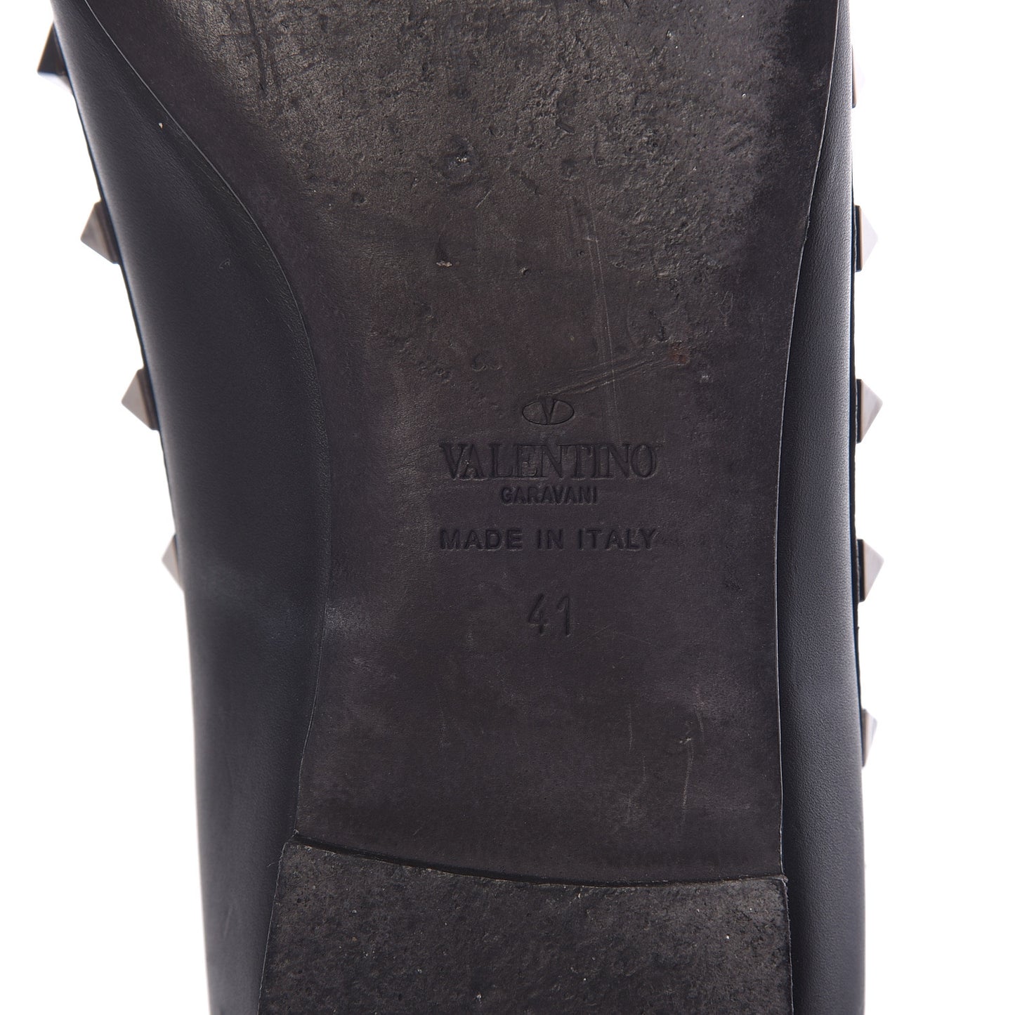 Nappa Rockstud Cage Ballerina Flats 41 Black