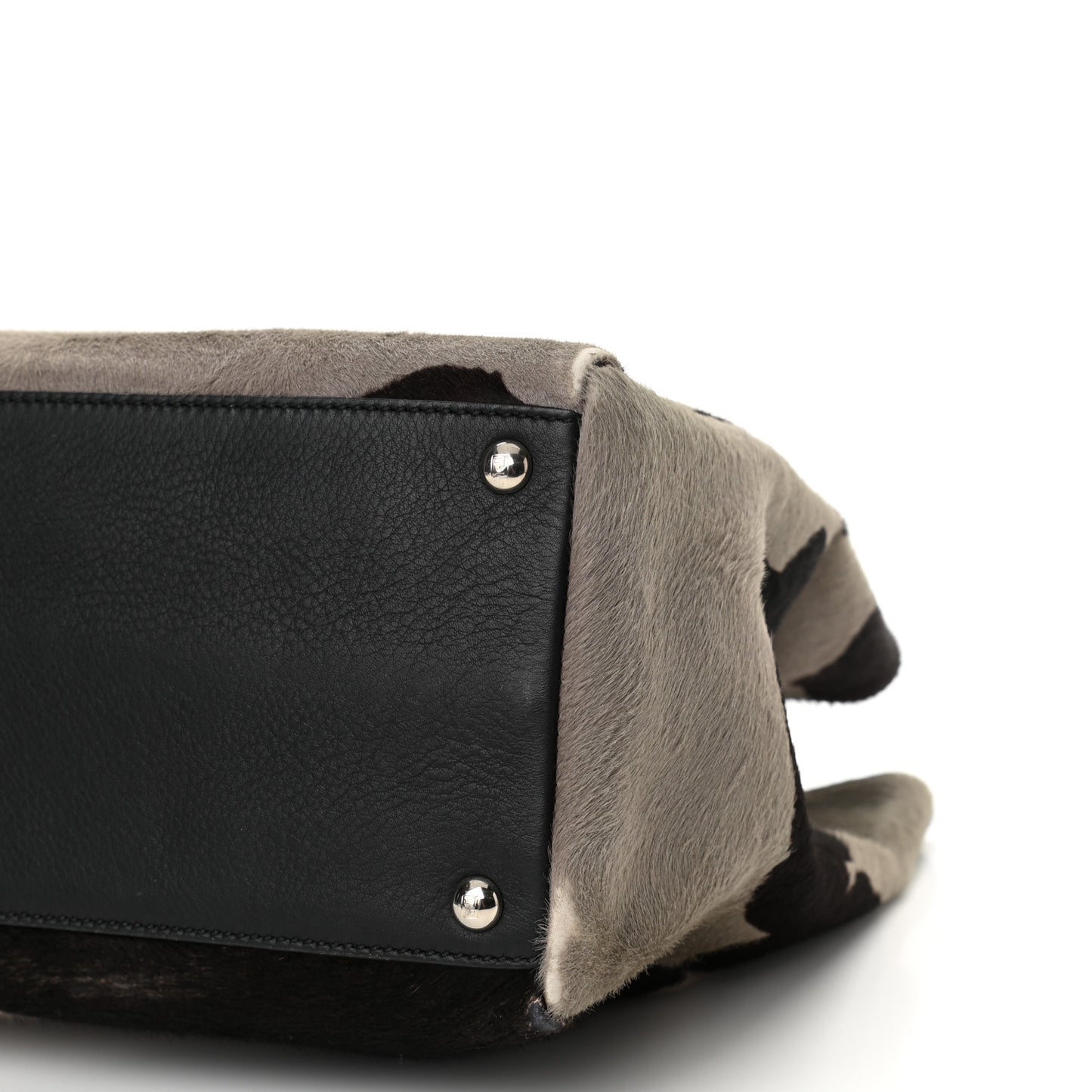 Calf Hair Cow Print Regular 2Jours Tote Grey Black
