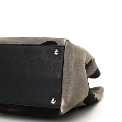 Fendi Calf Hair Cow Print Regular 2Jours Tote Grey Black 9 of 13