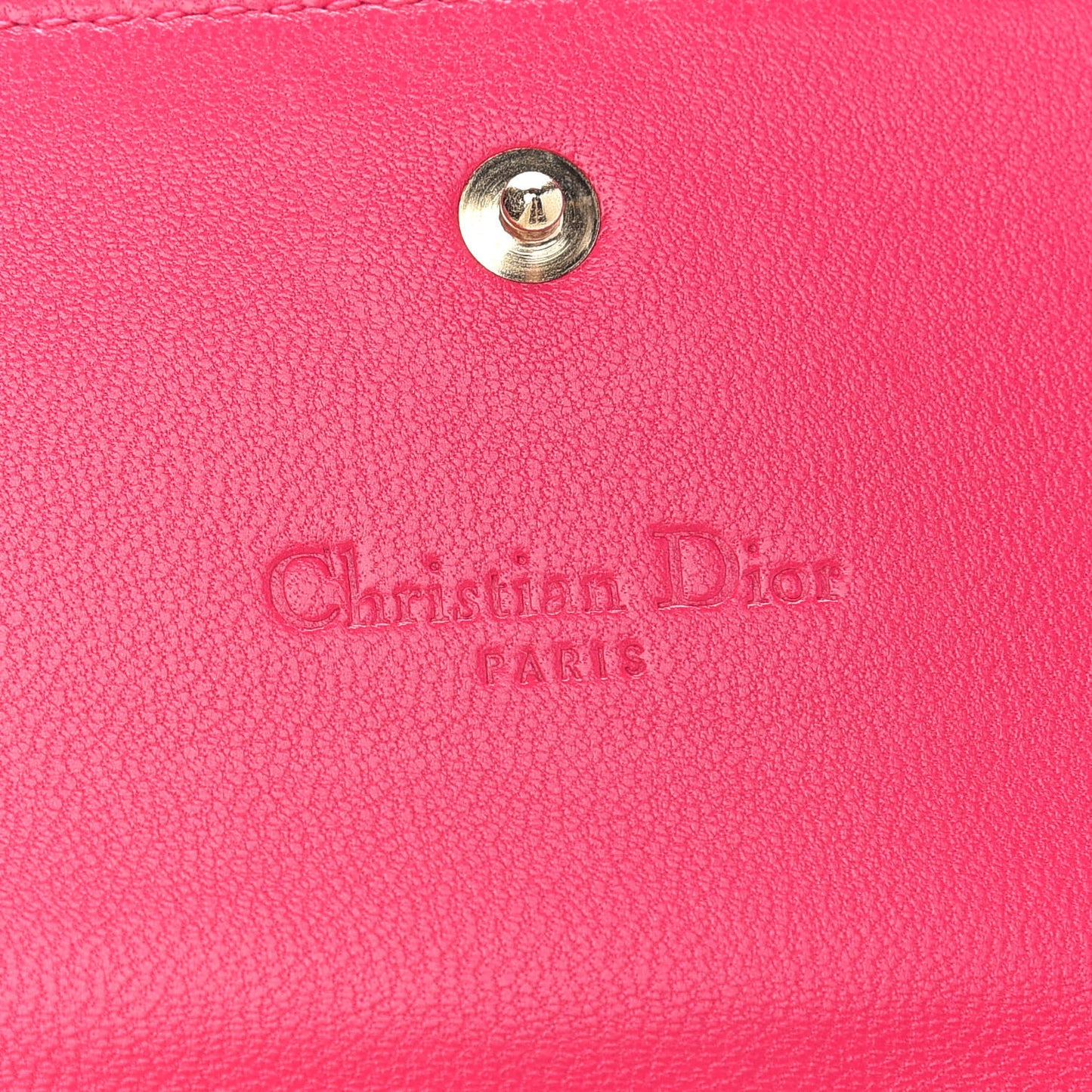 Lambskin Cannage Lady Dior Rendezvous Wallet On Chain Fuchsia