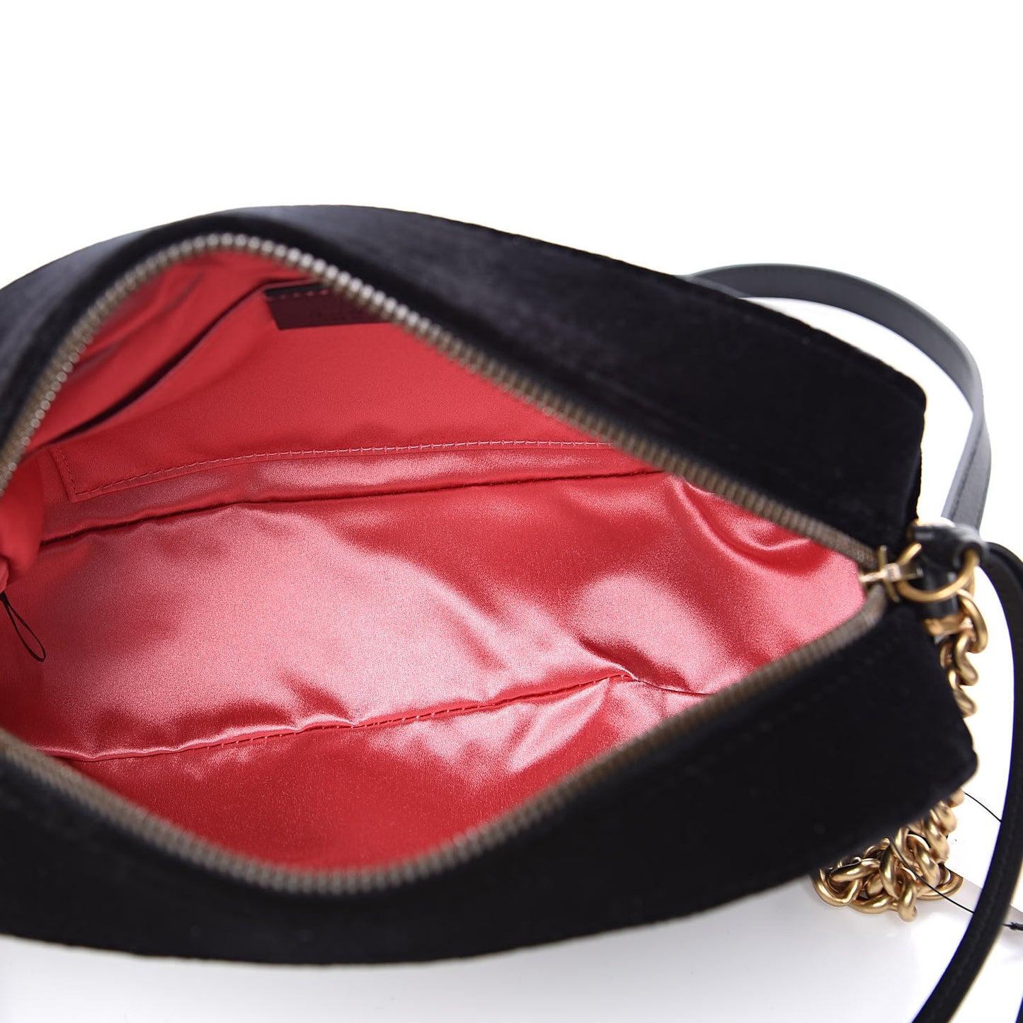Velvet Matelasse Small GG Marmont Chain Shoulder Bag Black
