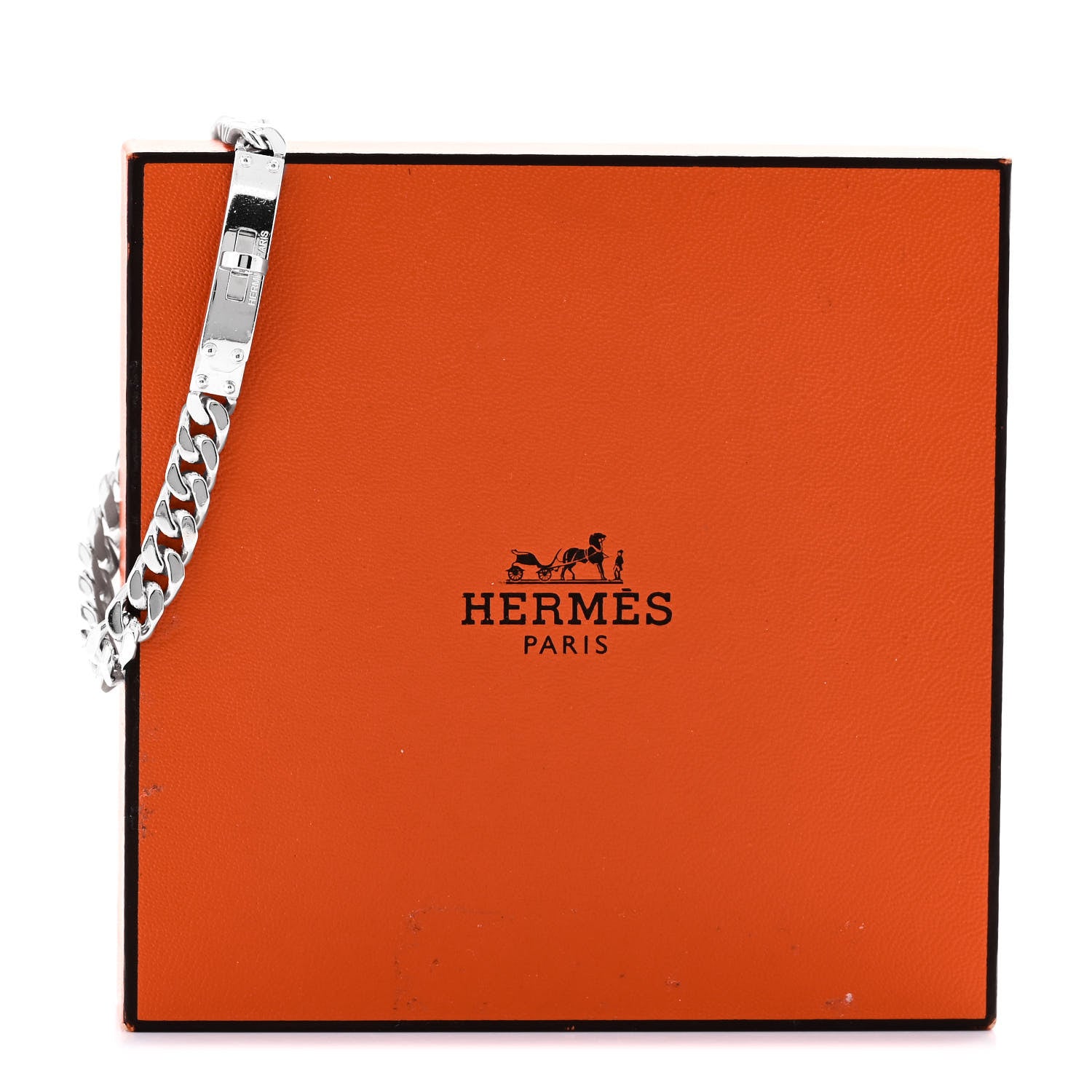 Hermes Sterling Silver TPM Kelly Gourmette Bracelet LG 4 of 4
