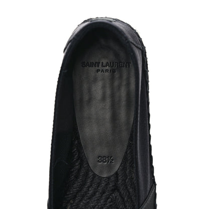Saint Laurent Crepe Satin Elba Espadrilles 38.5 Black 8 of 9