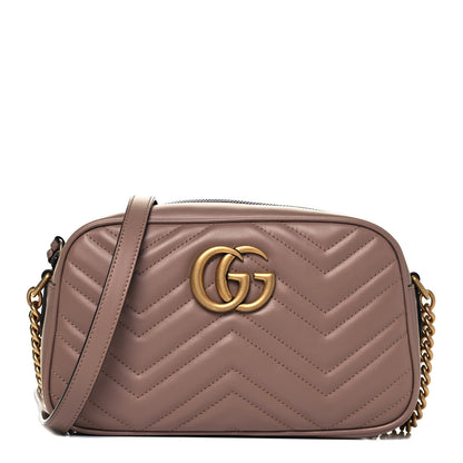 Gucci Calfskin Matelasse Small GG Marmont Chain Shoulder Bag Porcelain Rose 1 of 9