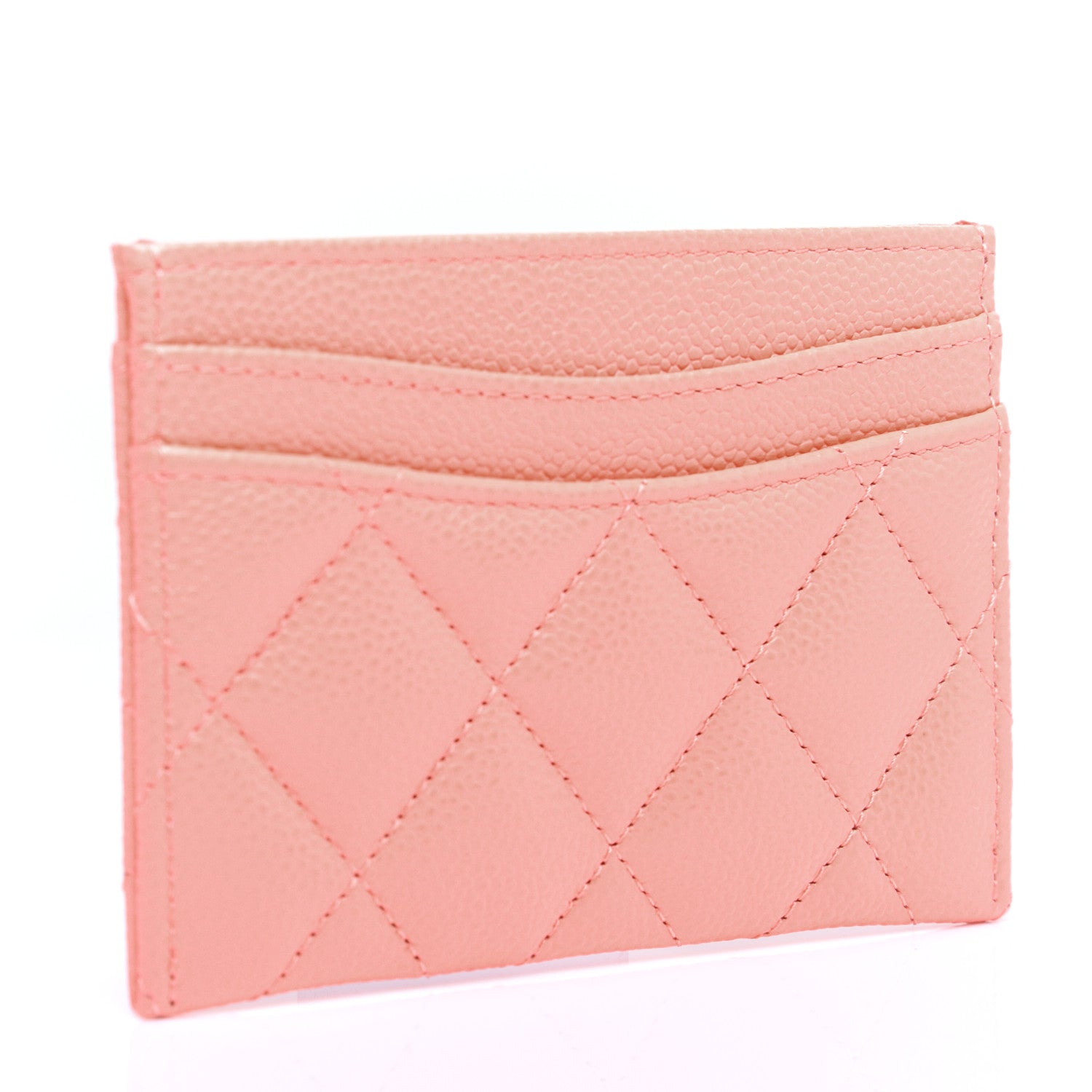 Chanel Caviar Quilted Card Holder Coral 3 of 9