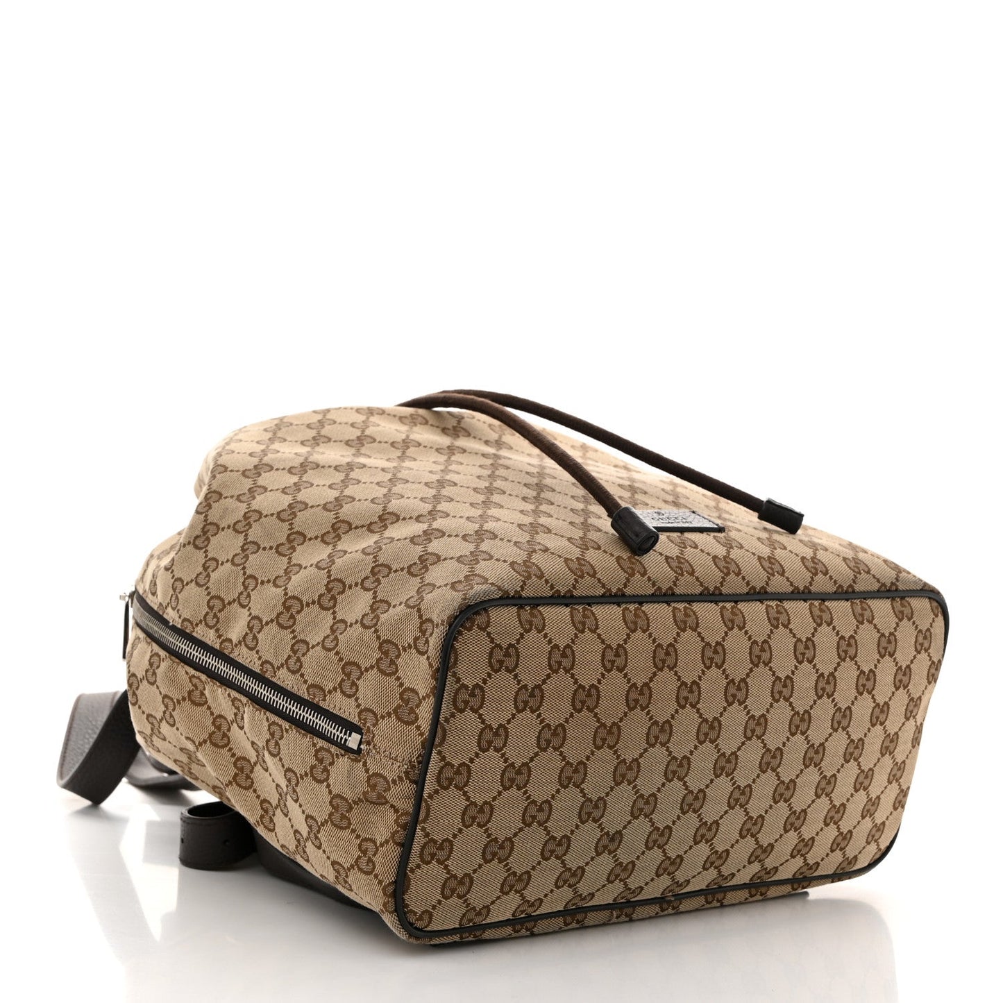 Monogram Dollar Calfskin O Drawstring Backpack Beige Ebony Testa di Moro Dark Chocolate