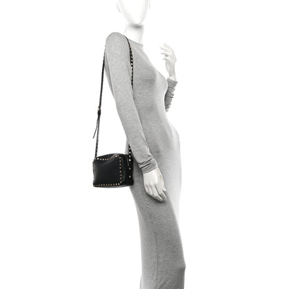 Valentino Garavani Pebbled Calfskin Rockstud Camera Crossbody Bag Black 2 of 9