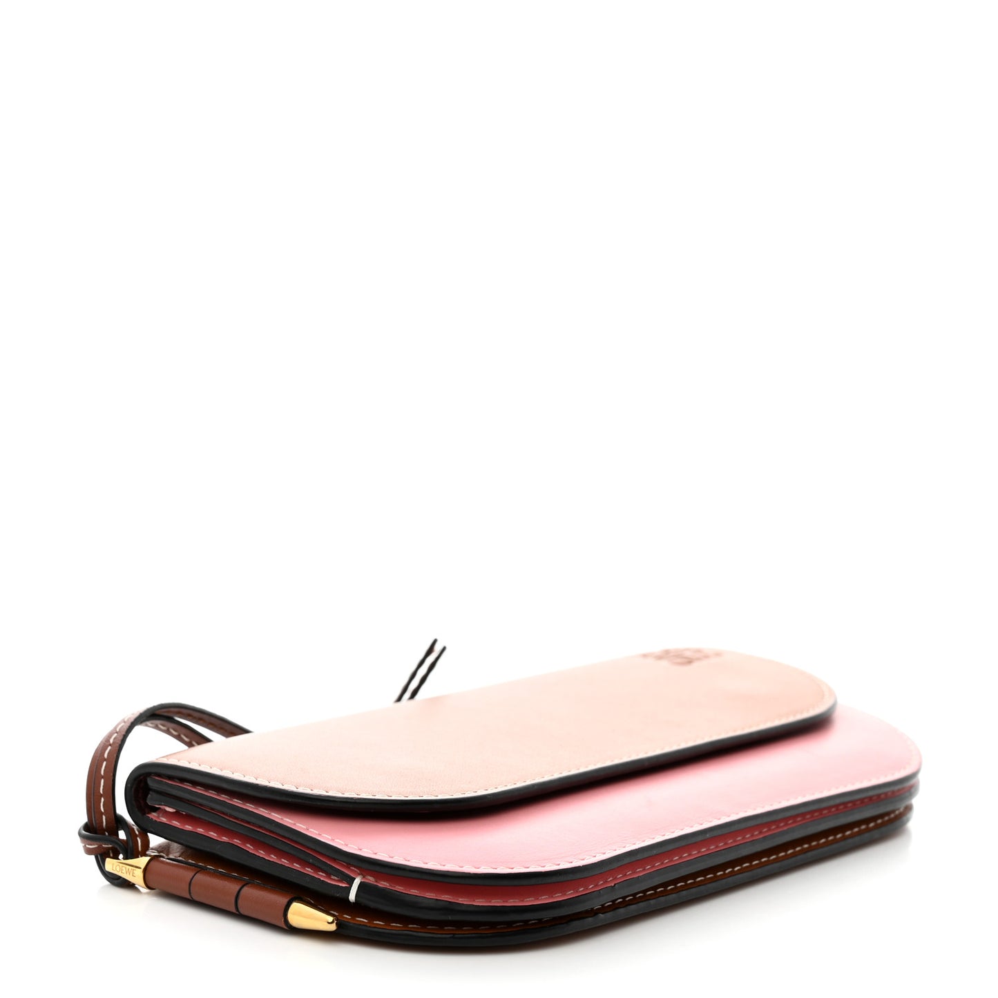 Smooth Calfskin Gate Continental Wallet Pastel Pink Tan