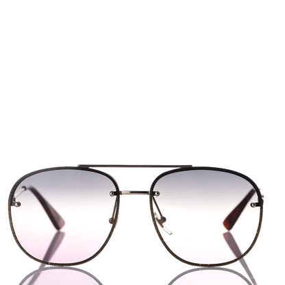 Gucci Metal Glitter Aviator Sunglasses G0227S Gold 2 of 8