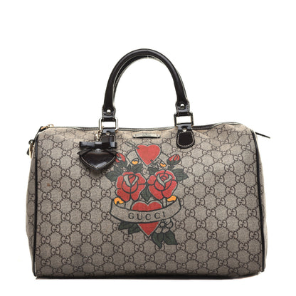 Gucci GG Plus Monogram Tattoo Heart Medium Joy Boston Dark Brown 1 of 15